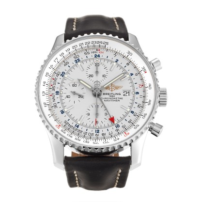 Best AAA Silver Baton Dial Replica Breitling Navitimer World A24322-46 MM