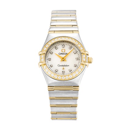 Best AAA Moteher of Pearl - White Diamond Dial Replica Omega Constellation Mini 1267.75.00-22.5 MM