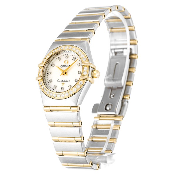 Best AAA Moteher of Pearl - White Diamond Dial Replica Omega Constellation Mini 1267.75.00-22.5 MM