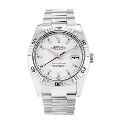 Best AAA White Baton Dial Replica Rolex Turn-O-Graph 116264-36 MM