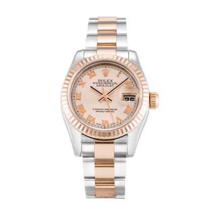 Best AAA Rose Roman Numeral Dial Replica Rolex Datejust Lady 179171-26 MM