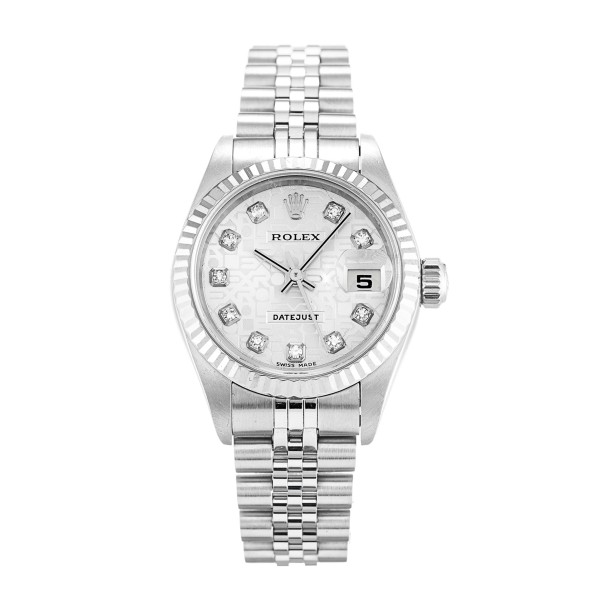 Best AAA Silver Jubilee Diamond Dial Replica Rolex Datejust Lady 79174-26 MM