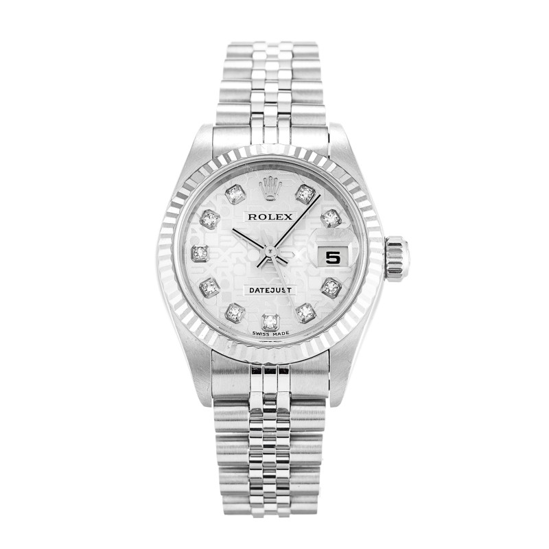 Best AAA Silver Jubilee Diamond Dial Replica Rolex Datejust Lady 79174-26 MM