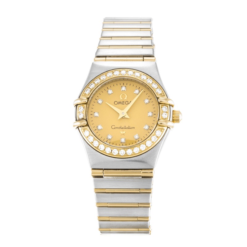 Best AAA Champagne Diamond Dial Replica Omega Constellation Mini 1267.15.00-22.5 MM