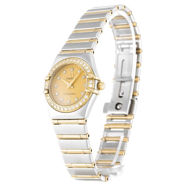 Best AAA Champagne Diamond Dial Replica Omega Constellation Mini 1267.15.00-22.5 MM