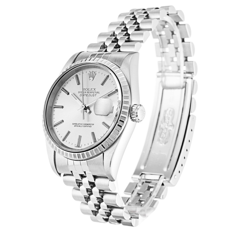 Best AAA Silver Baton Dial Women 36 MM Replica Rolex Datejust 16220-36 MM