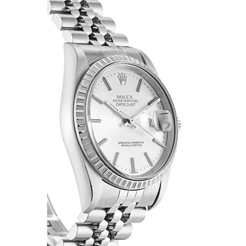 Best AAA Silver Baton Dial Women 36 MM Replica Rolex Datejust 16220-36 MM