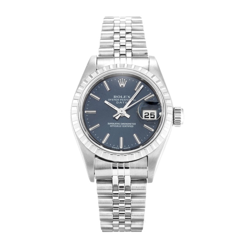 Best AAA Blue Baton DIal Replica Rolex Lady Oyster Perpetual 79240-25 MM