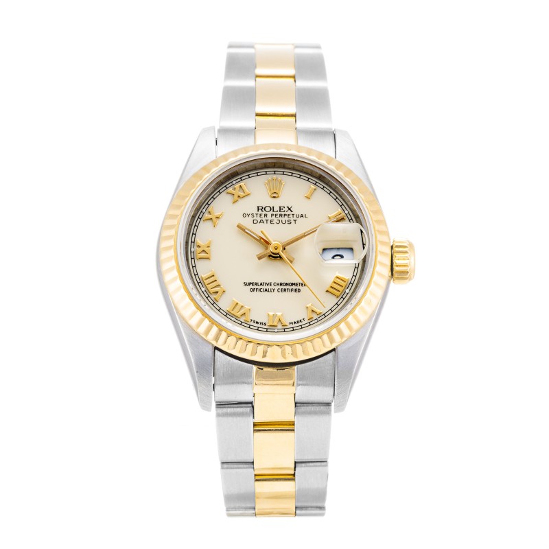 Best AAA Rolex Ivory Roman Numeral Dial Replica Datejust Lady 69173-26 MM