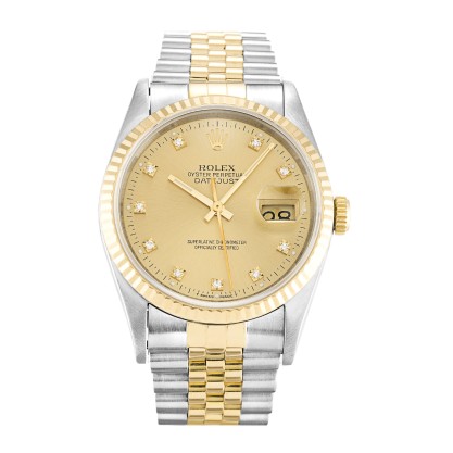 Best AAA Champagne Diamond Dial Replica Rolex Datejust 16233-36 MM