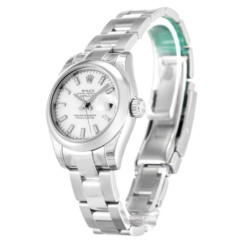 Best AAA White Baton Dial Replica Rolex Datejust Lady 179160-26 MM