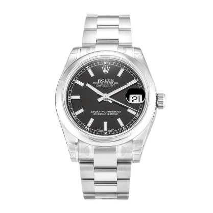 Best AAA Black Baton Dial Replica Rolex Datejust Lady 178240-31 MM