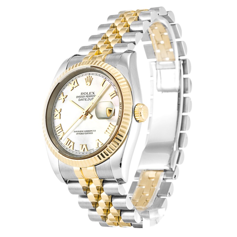 Best AAA Mother of Pearl - White Roman Numeral Dial Replica Rolex Datejust 116233-36 MM