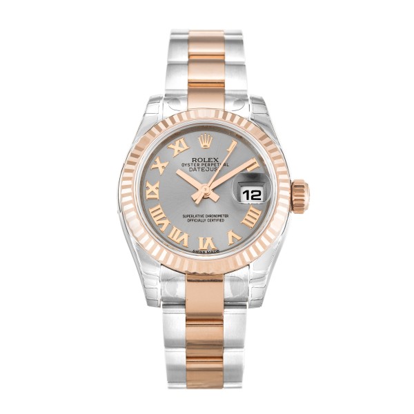 Best AAA Rhodium Roman Numeral Dial Replica Rolex Datejust Lady 179171-26 MM