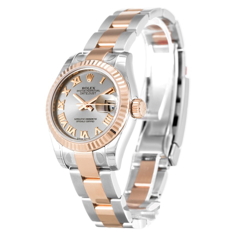 Best AAA Rhodium Roman Numeral Dial Replica Rolex Datejust Lady 179171-26 MM