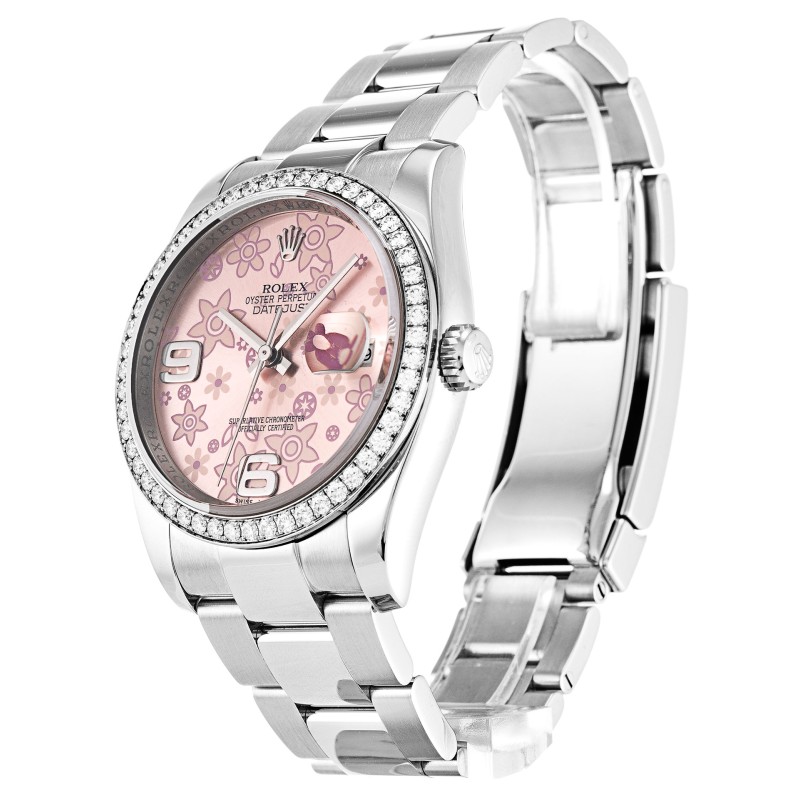 Best AAA Floral Arabic Dial Replica Rolex Datejust 116244-36 MM