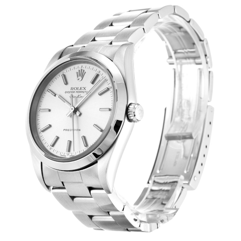 Best AAA Silver Baton Dial Replica Rolex Air-King 14000M-34 MM