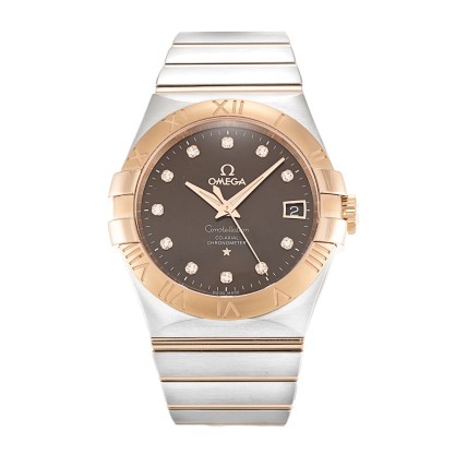 Best AAA Brown Diamond Dial Replica Omega Constellation Chronometer 123.20.35.20.63.001-35 MM