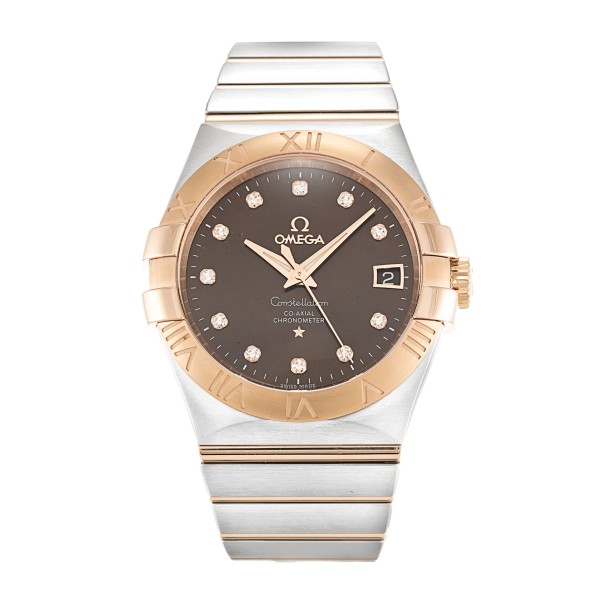 Best AAA Brown Diamond Dial Replica Omega Constellation Chronometer 123.20.35.20.63.001-35 MM