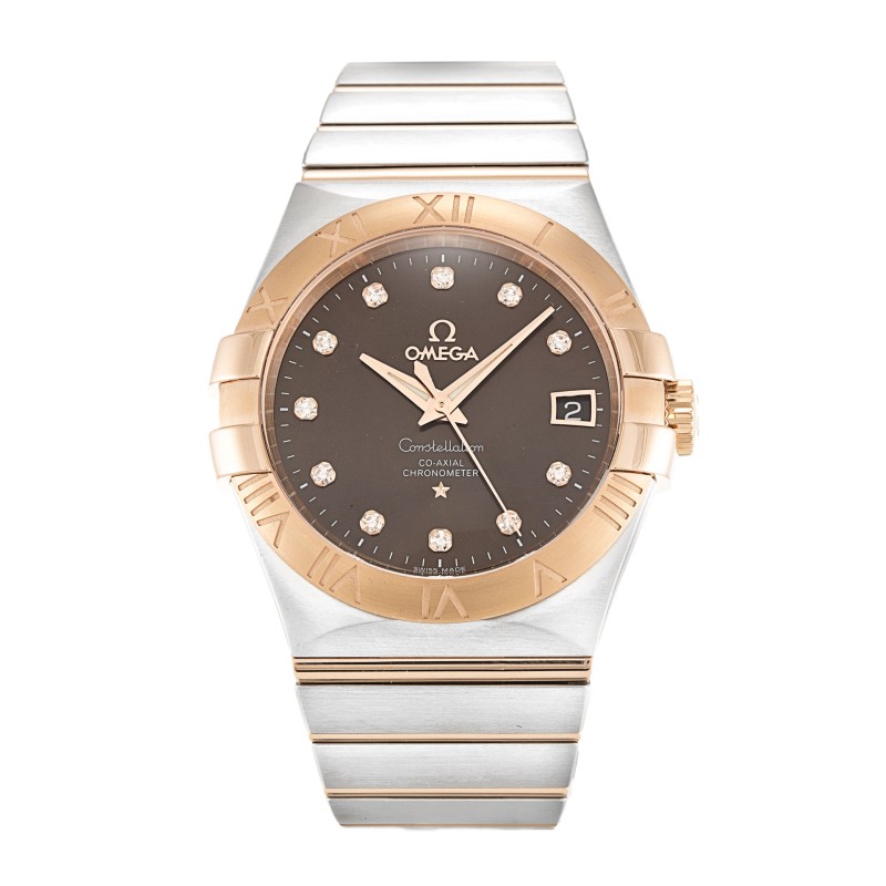 Best AAA Brown Diamond Dial Replica Omega Constellation Chronometer 123.20.35.20.63.001-35 MM