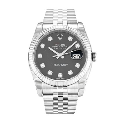 Best AAA Black Diamond Dial Replica Rolex Datejust 116234-36 MM