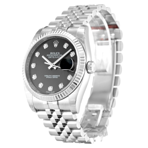 Best AAA Black Diamond Dial Replica Rolex Datejust 116234-36 MM