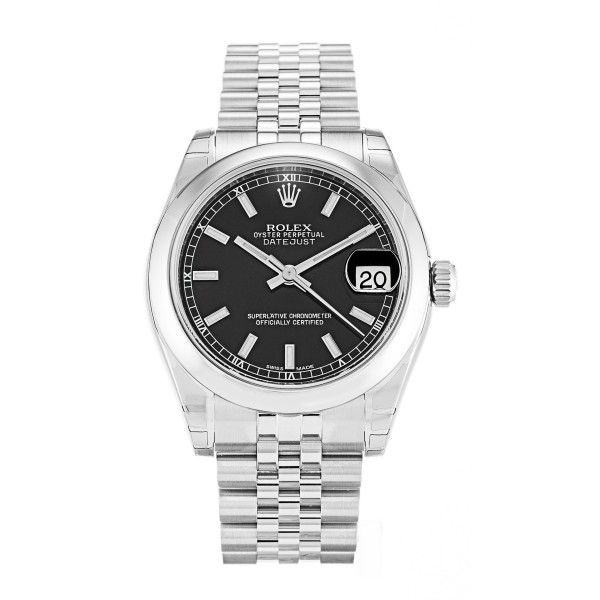 Best AAA Black Baton Dial Replica Rolex Datejust Lady 178240-31 MM