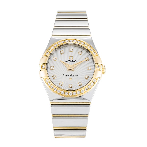 Best AAA Mother of Pearl - White Diamondd Dial Replica Omega Constellation Ladies 123.25.27.60.55.008-27 MM