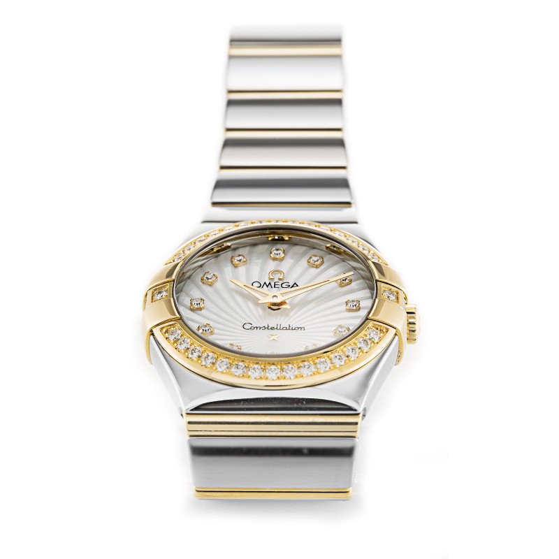 Best AAA Mother of Pearl - White Diamondd Dial Replica Omega Constellation Ladies 123.25.27.60.55.008-27 MM