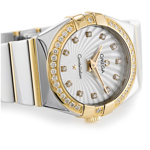 Best AAA Mother of Pearl - White Diamondd Dial Replica Omega Constellation Ladies 123.25.27.60.55.008-27 MM