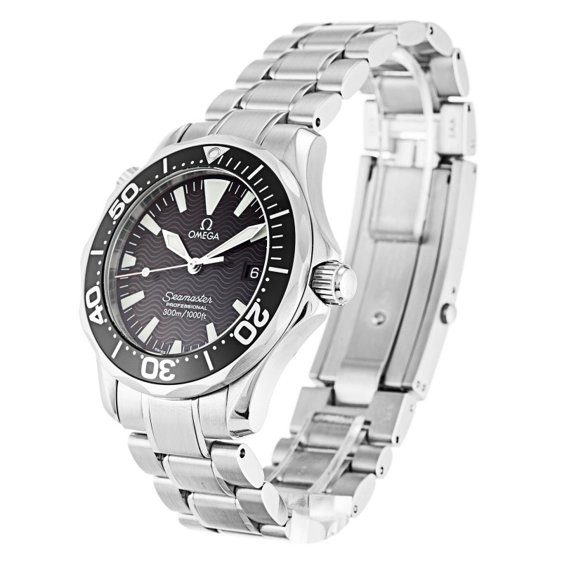 Best AAA Black Baton Dial 36.2 MM Replica Omega Seamaster 300m Mid-Size 2262.50.00-36.2 MM