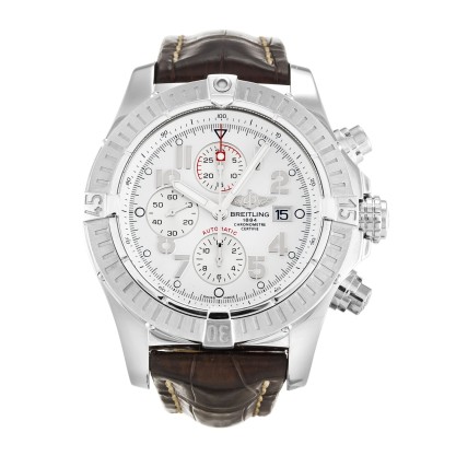 Best AAA White Arabic Dial Replica Breitling Super Avenger A13370-48.4 MM