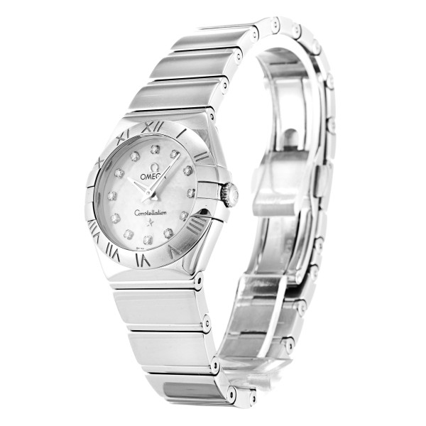 Best AAA Mother of Pearl - White Diamond Dial Replica Omega Constellation Mini 123.10.24.60.55.002-24 MM