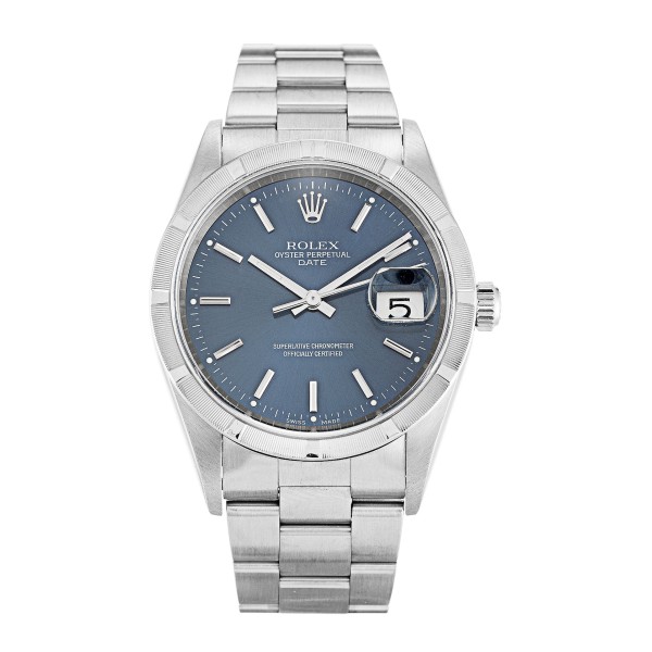 Best AAA Blue Baton Dial Replica Rolex Oyster Perpetual Date 15210-34 MM