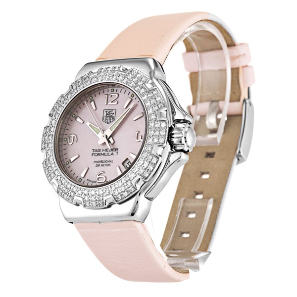 Best AAA Mother of Pearl - Pink Quarter Arabic Dial Replica Tag Heuer Formula 1 Sparkling WAC1216.FC6220-37 MM