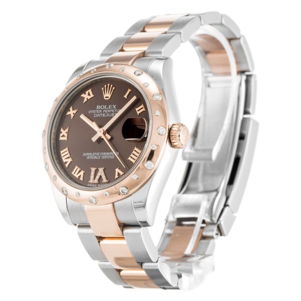 Best AAA Chocolate Roman Numeral Diamond Dial Replica Rolex Datejust Lady 178341-31 MM