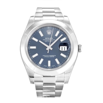 Best AAA Blue Baton Dial Replica Rolex Datejust II 116300-41 MM