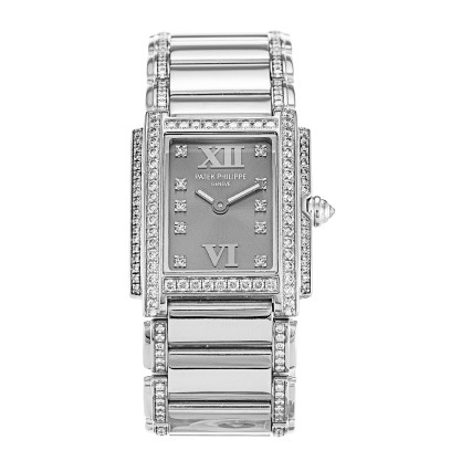 Best AAA Grey Diamond Dial Replica Patek Philippe Twenty-4 4908/310G-22.8 MM