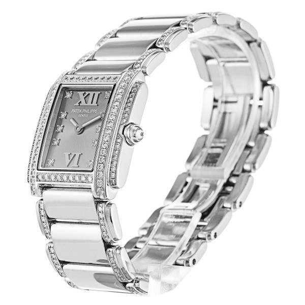 Best AAA Grey Diamond Dial Replica Patek Philippe Twenty-4 4908/310G-22.8 MM