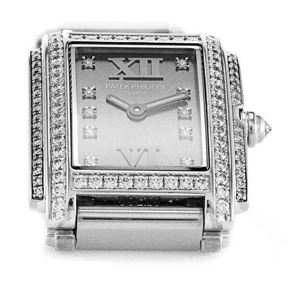 Best AAA Grey Diamond Dial Replica Patek Philippe Twenty-4 4908/310G-22.8 MM