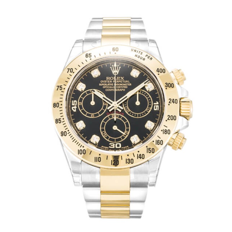 Best AAA Black Diamond Dial Replica Rolex Daytona 116523-40 MM