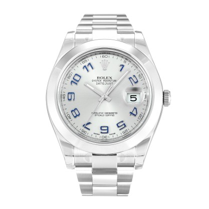 Best AAA Silver Arabic Dial Replica Rolex Datejust II 116300-41 MM