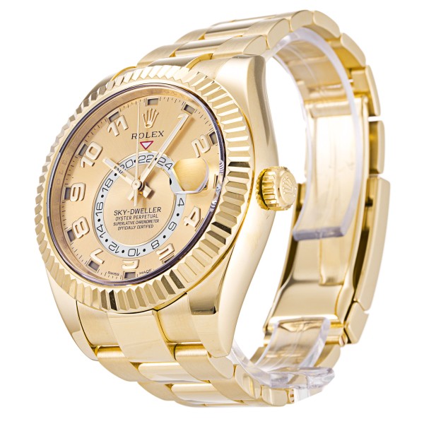 Best AAA Champagne Arabic Dial Replica Rolex Sky-Dweller 326938-42 MM