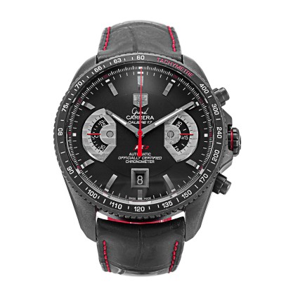 Best AAA Black Dial, Black Sub Dials Replica Tag Heuer Grand Carrera CAV518B.FC6237-43 MM