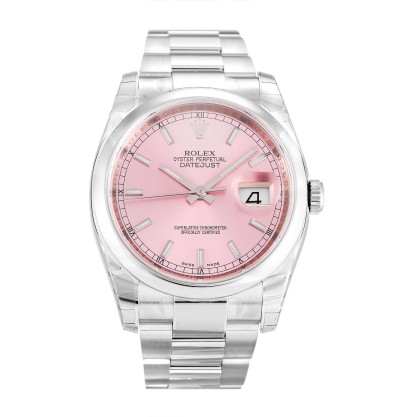 Best AAA Pink Baton Dial Replica Rolex Datejust 116200-36 MM