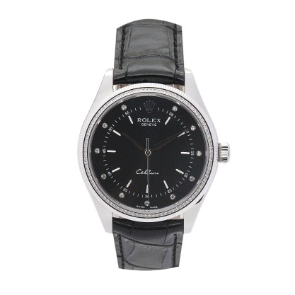 Best AAA Black Dial Replica Rolex Cellini 4233/8-25 MM