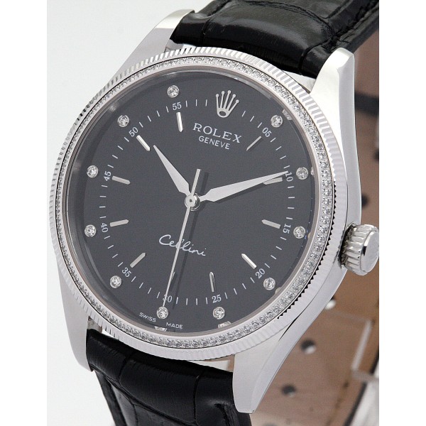 Best AAA Black Dial Replica Rolex Cellini 4233/8-25 MM