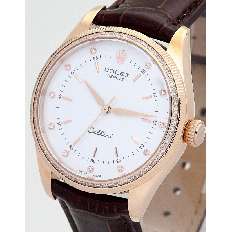 UK Best White Dial Replica Rolex Cellini 4233/8-25 MM