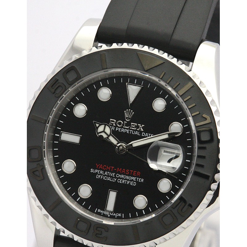 Best AAA Black Dial Replica Rolex Yacht-Master-35 MM