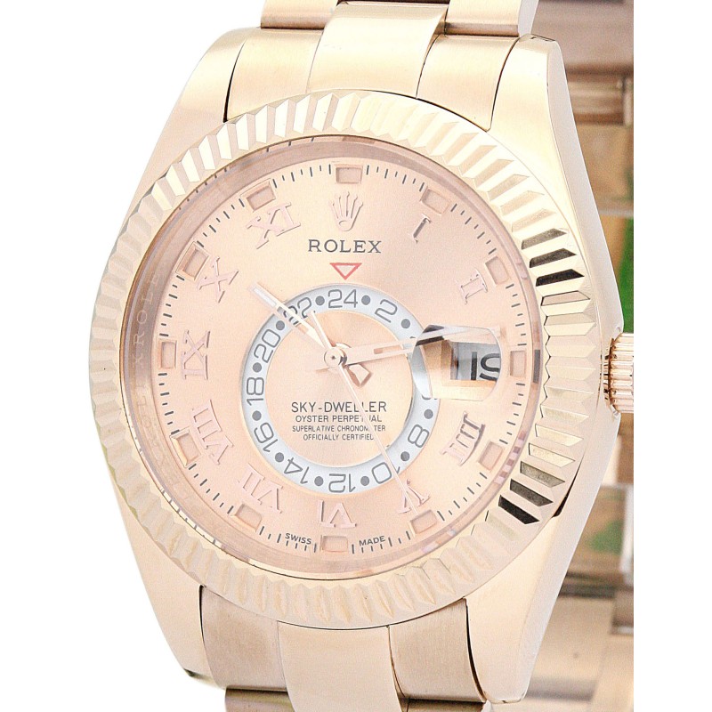 UK Best Champagne Arabic Dial Replica Rolex Sky-Dweller 326938-42 MM